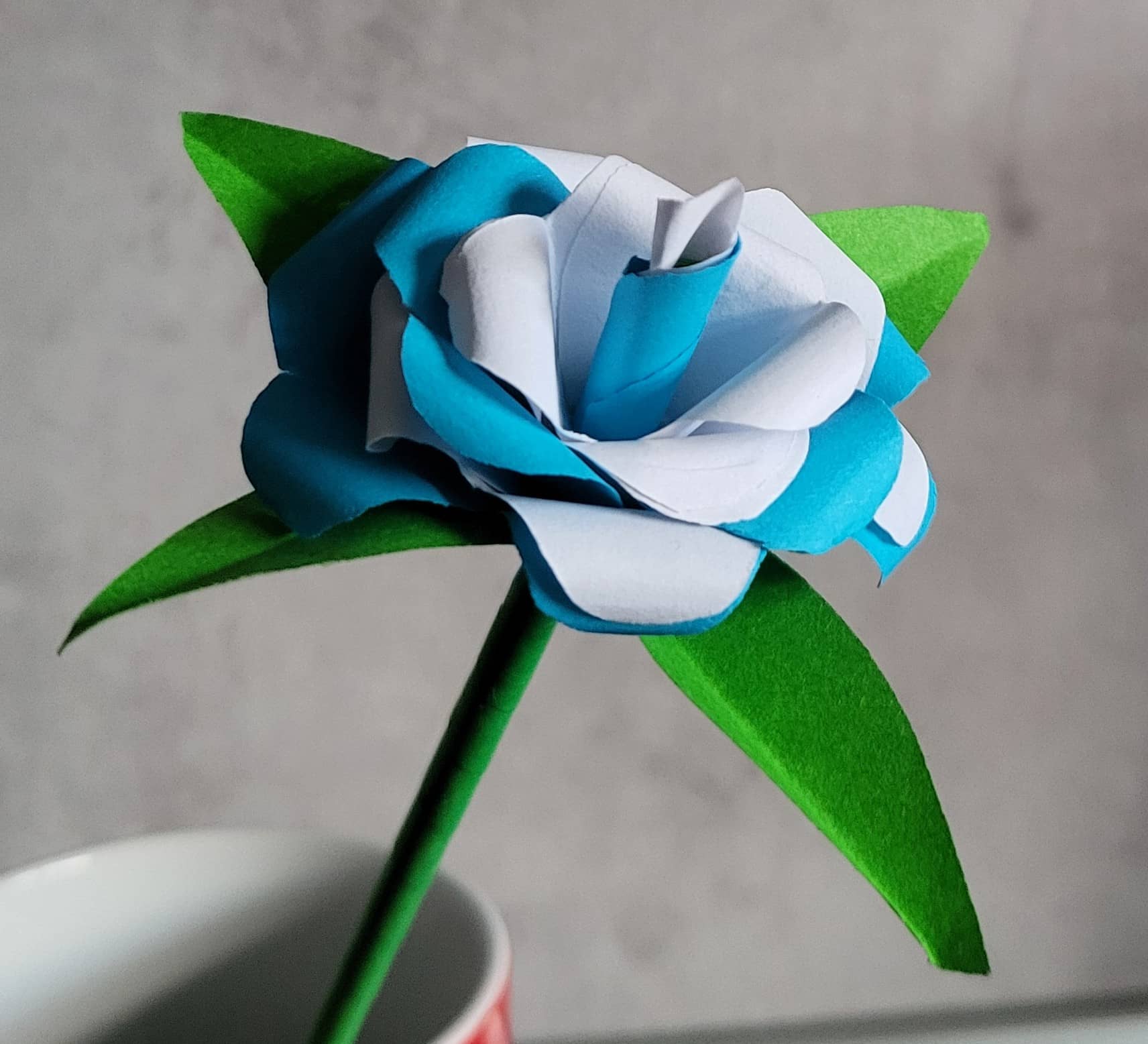 Classic Blue and White Rose
